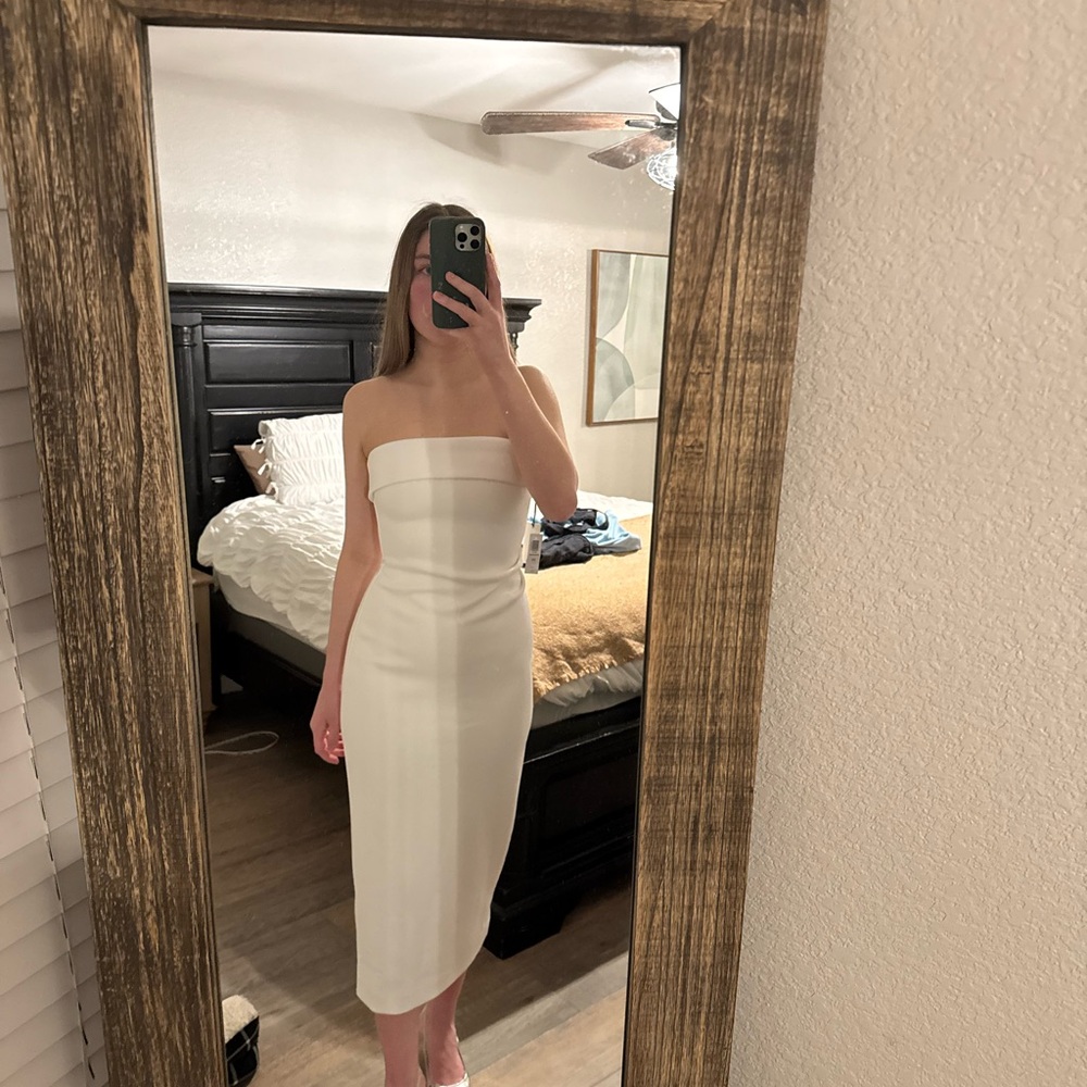 Aritzia Strapless White Dress